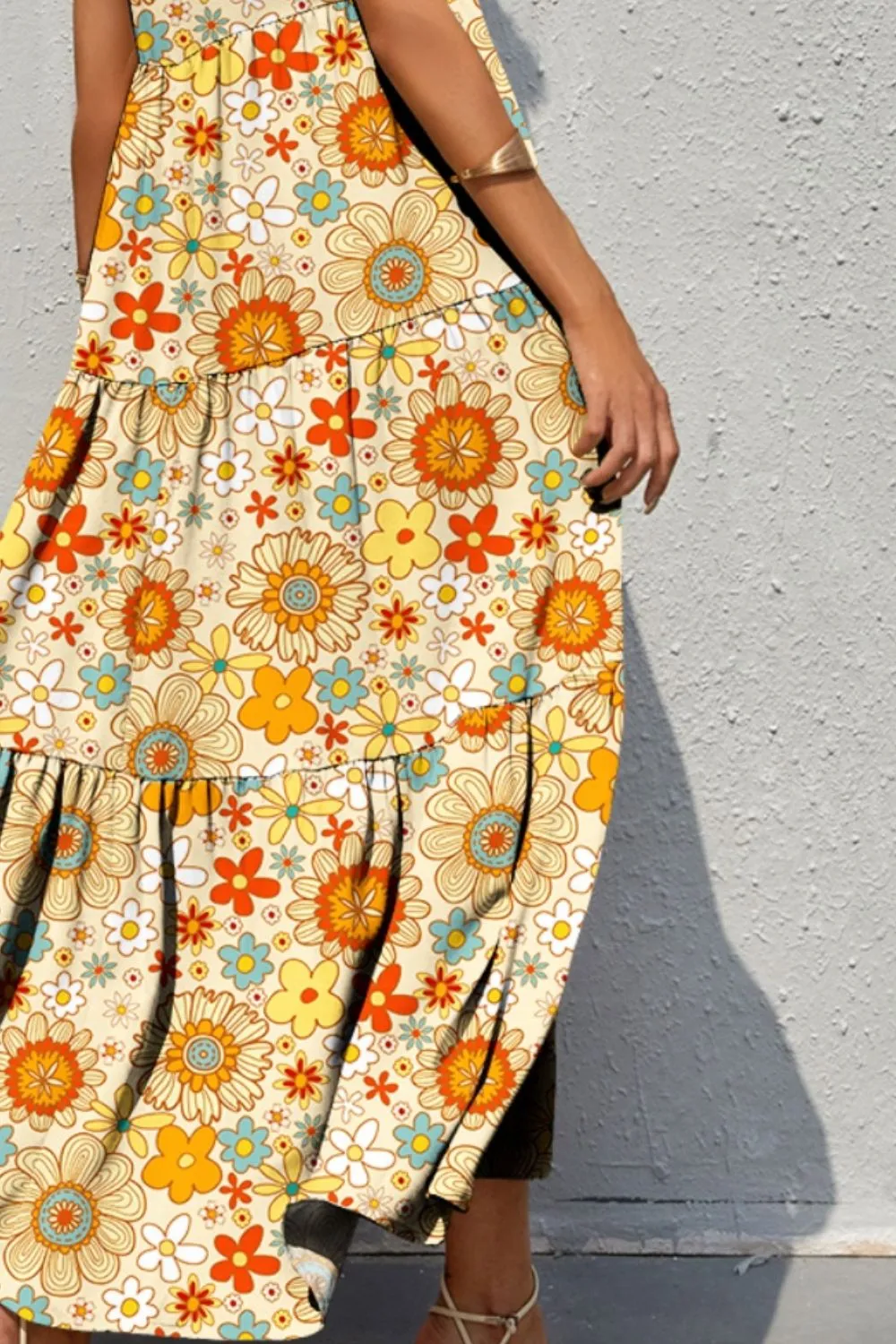 🌼 Tiered Printed V-Neck Sleeveless Dress 🌼