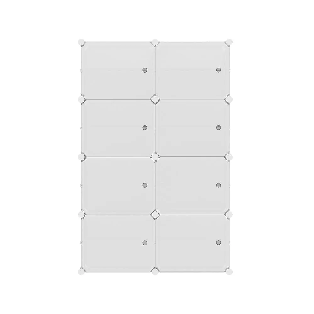 8 Cube Eco-Friendly Shoe Cabinet, White Storage Organiser - Artiss