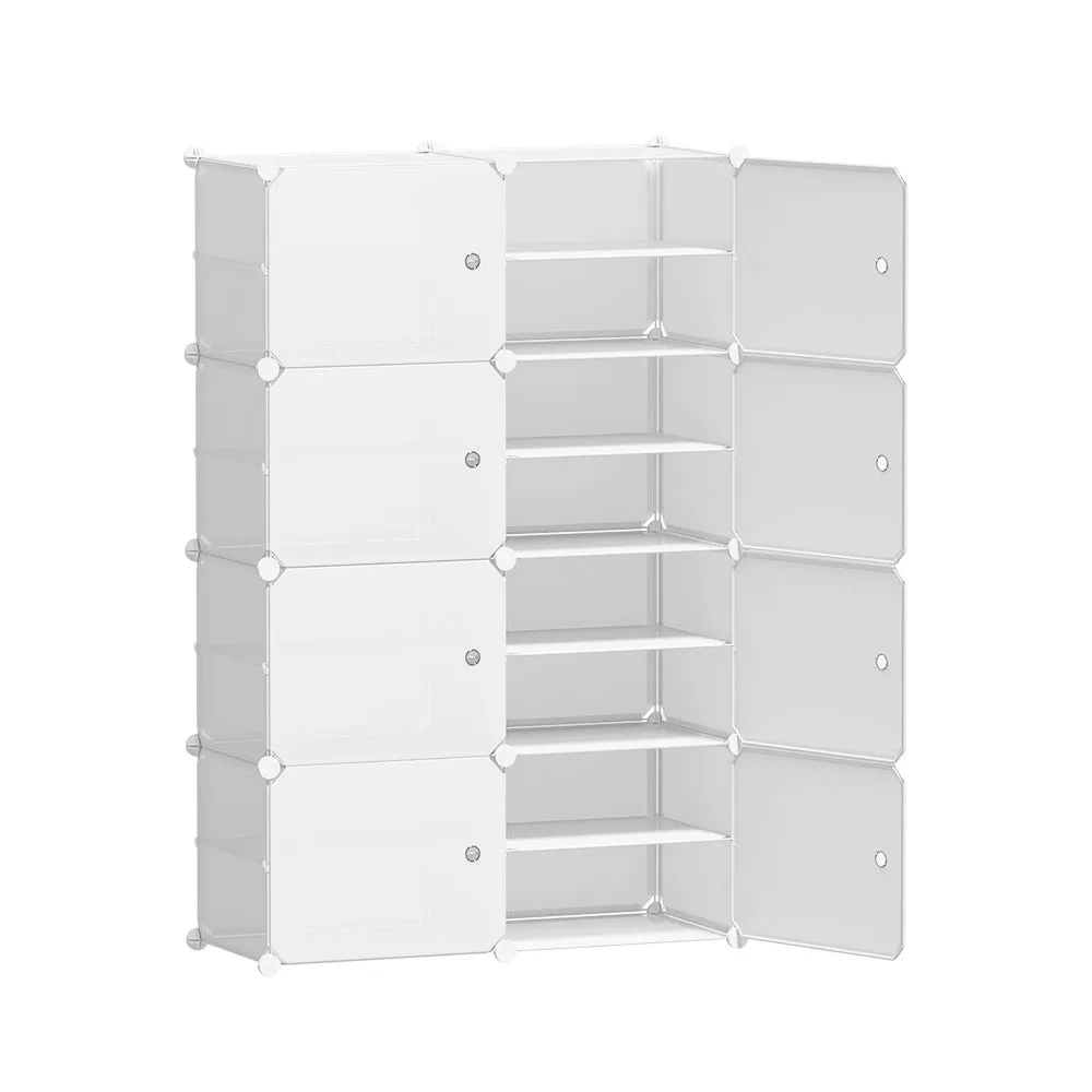 8 Cube Eco-Friendly Shoe Cabinet, White Storage Organiser - Artiss