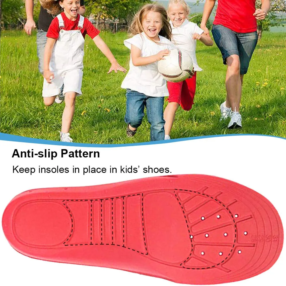 Ailaka Kids Orthotic Cushioning Arch Support Shoe Insoles, Children Pu Foam Inserts for Flat Feet, Plantar Fasciitis, Feet Heel Pain Relief 1-3 M US Little Kid