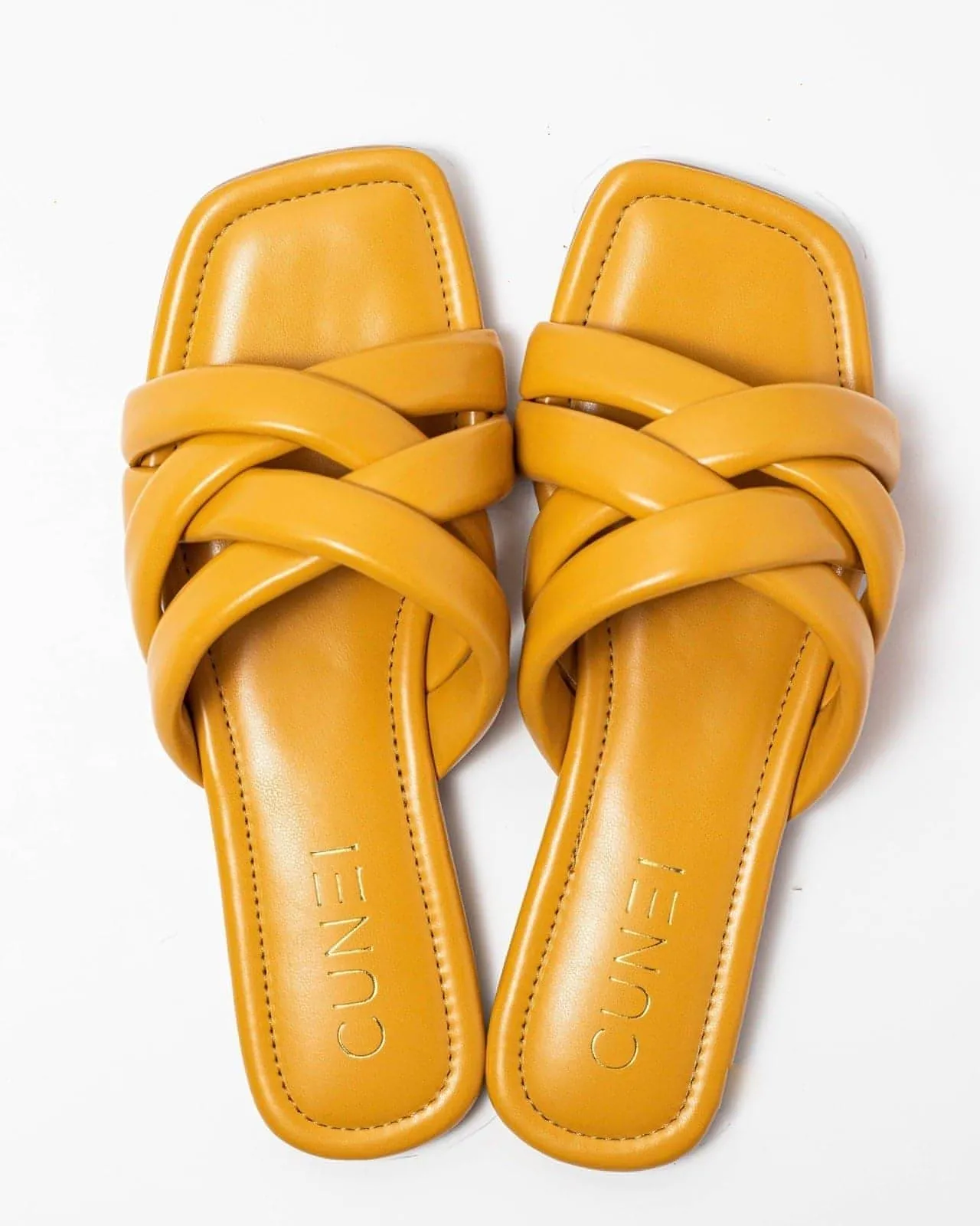 Apricot Crossed Flats