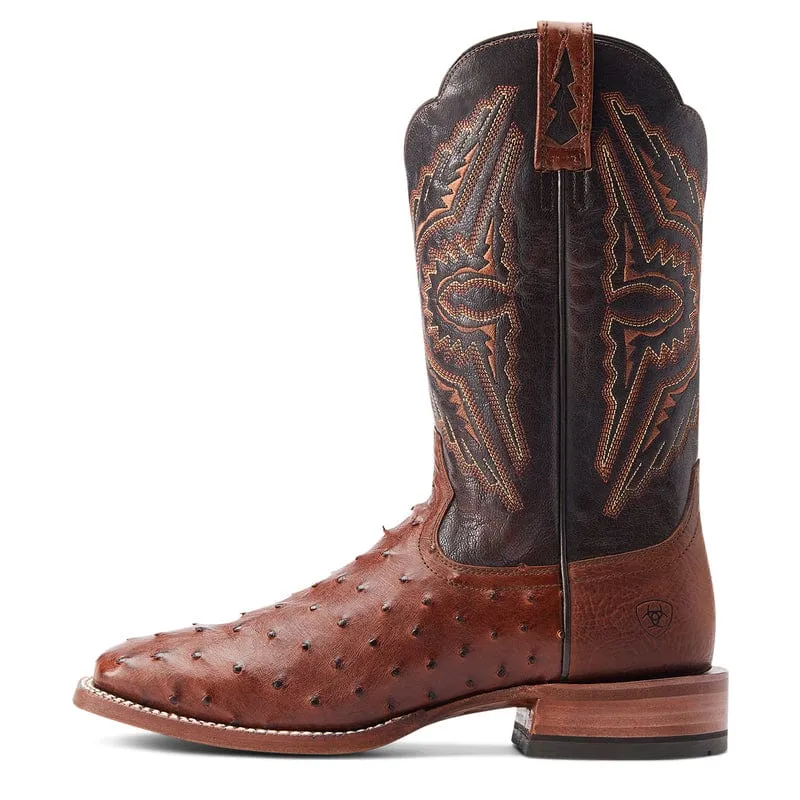 Ariat Men's Broncy Cinnamon Full Quill Ostrich Square Toe Western Boots 10044576