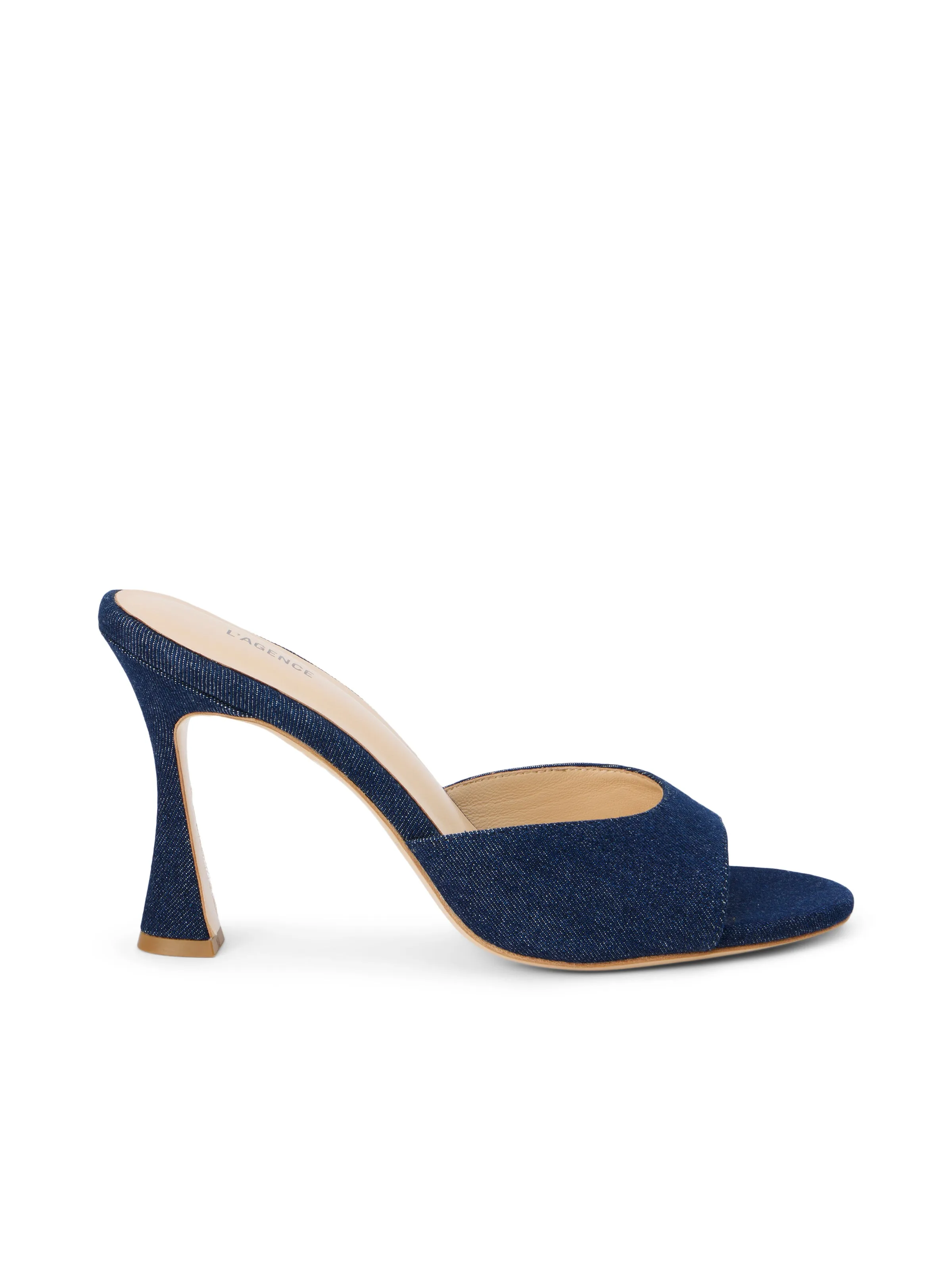 Avery Denim Peep-Toe Mule