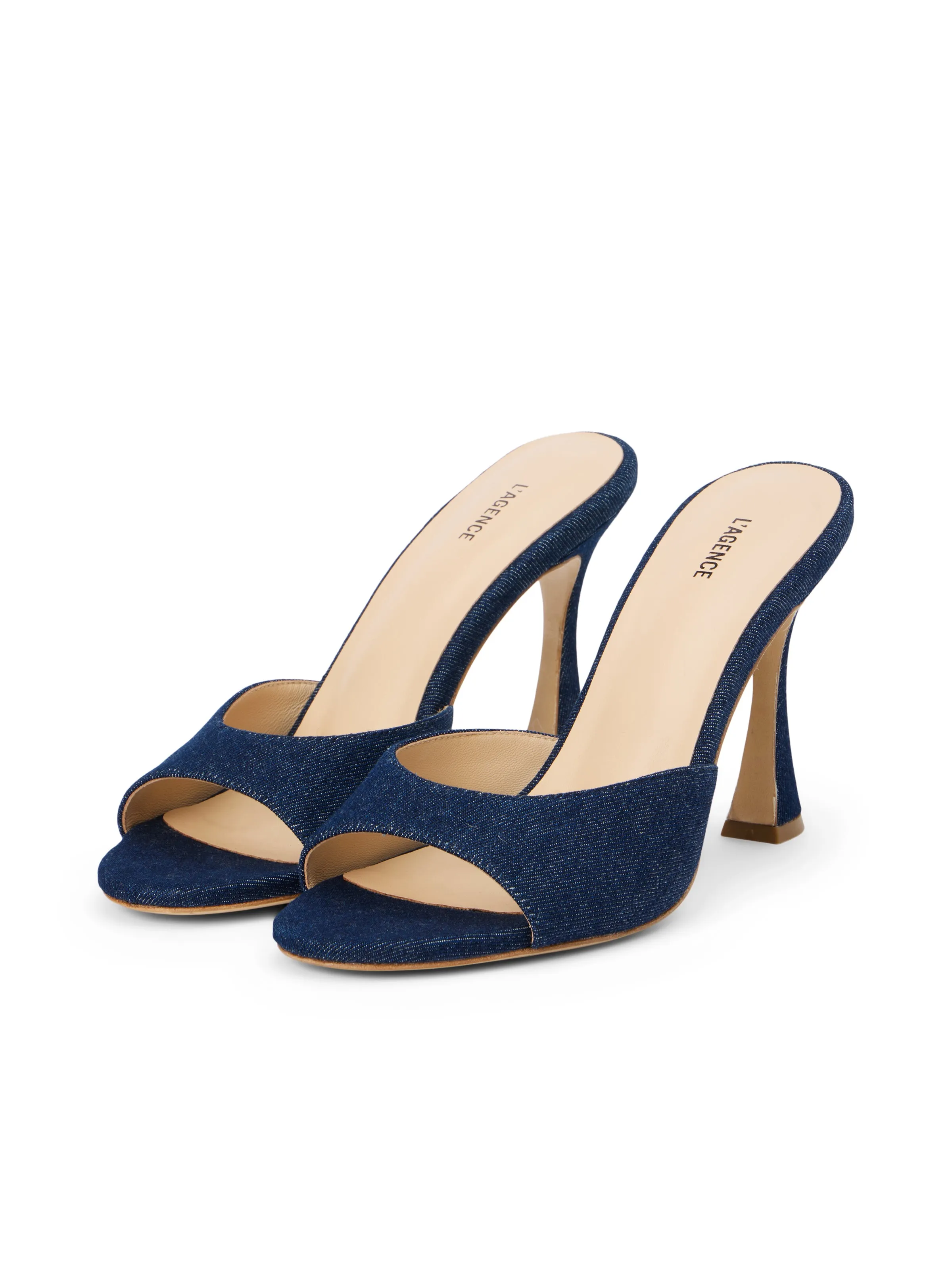 Avery Denim Peep-Toe Mule