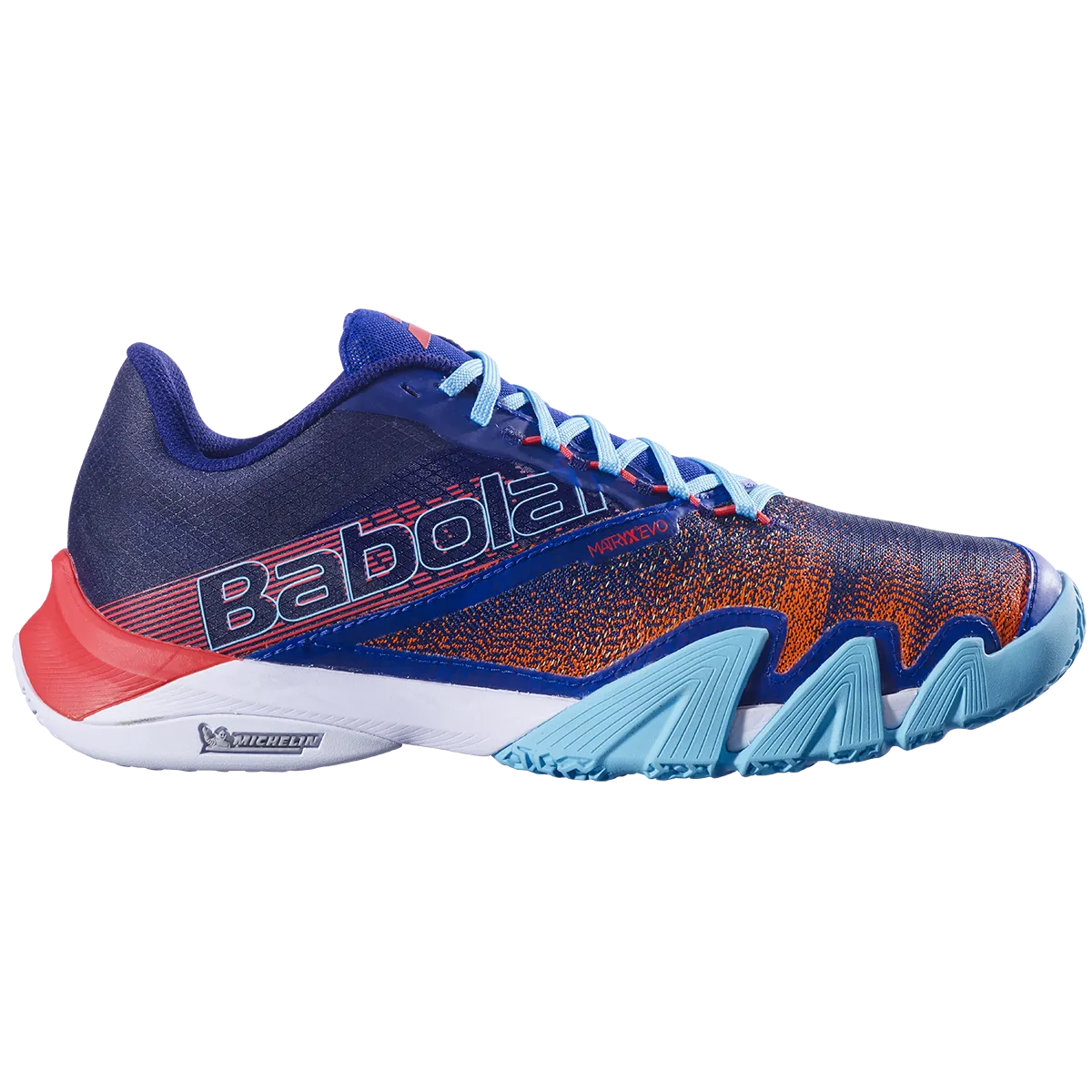 Babolat Men's Jet Premura 2 Padel Shoes Blue Poppy Red