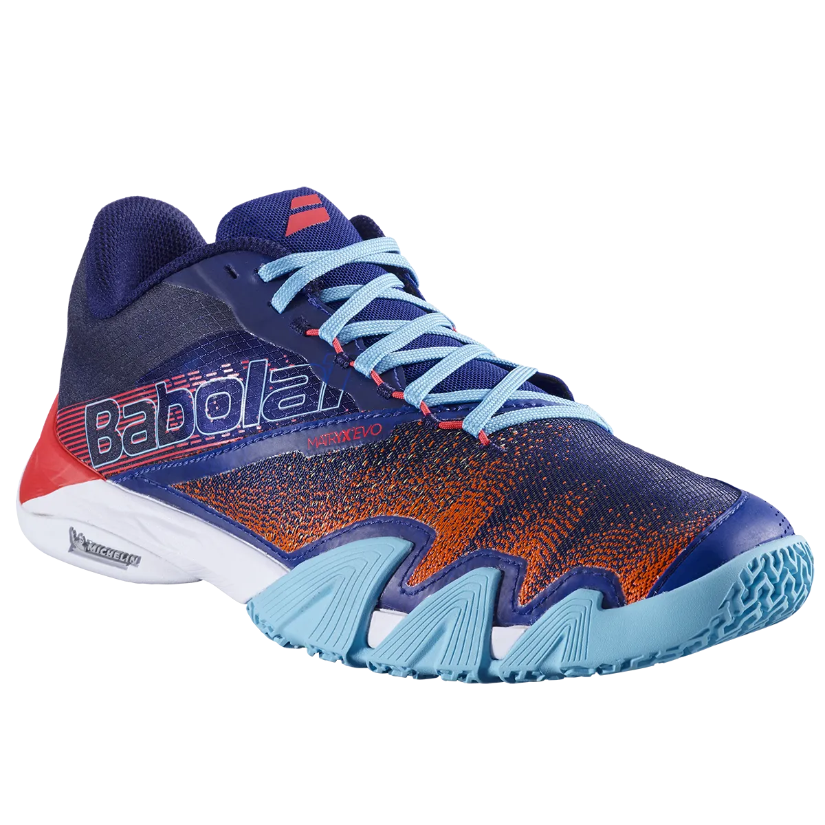 Babolat Men's Jet Premura 2 Padel Shoes Blue Poppy Red