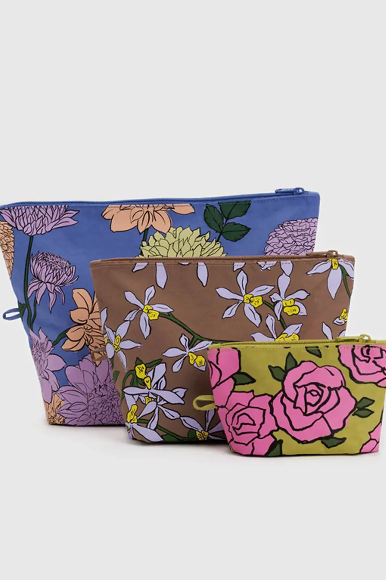 Baggu Go Pouch Garden Flowers Set