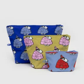 Baggu Go Pouch Set in Puffer Snoopy