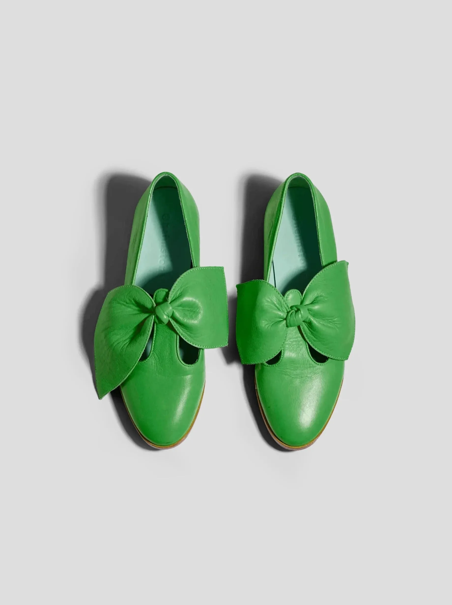 BB Ballerina Shoes in Green Leather