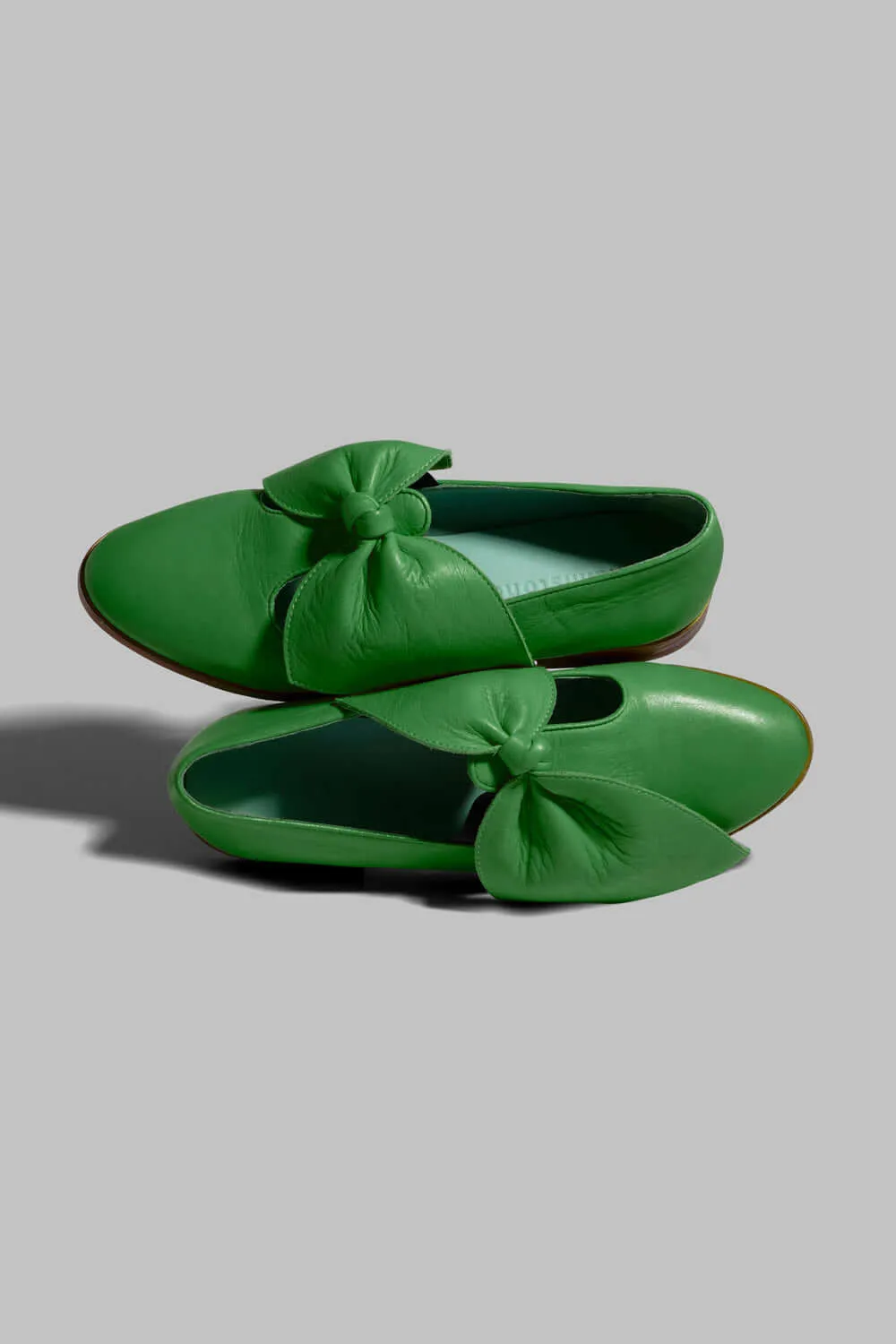 BB Ballerina Shoes in Green Leather