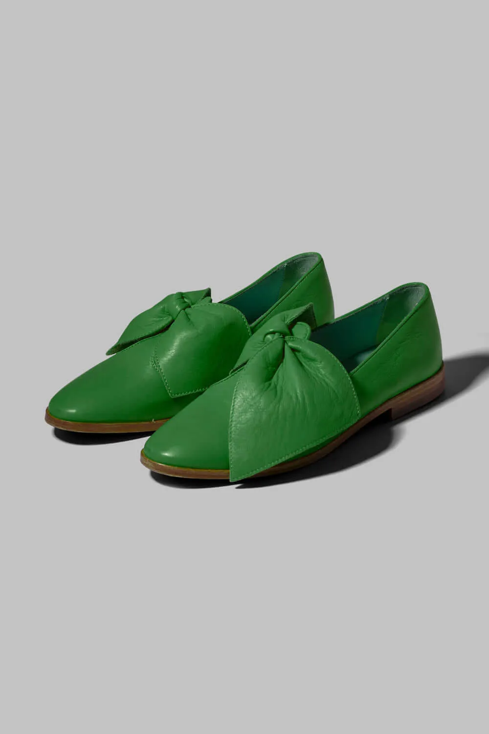 BB Ballerina Shoes in Green Leather