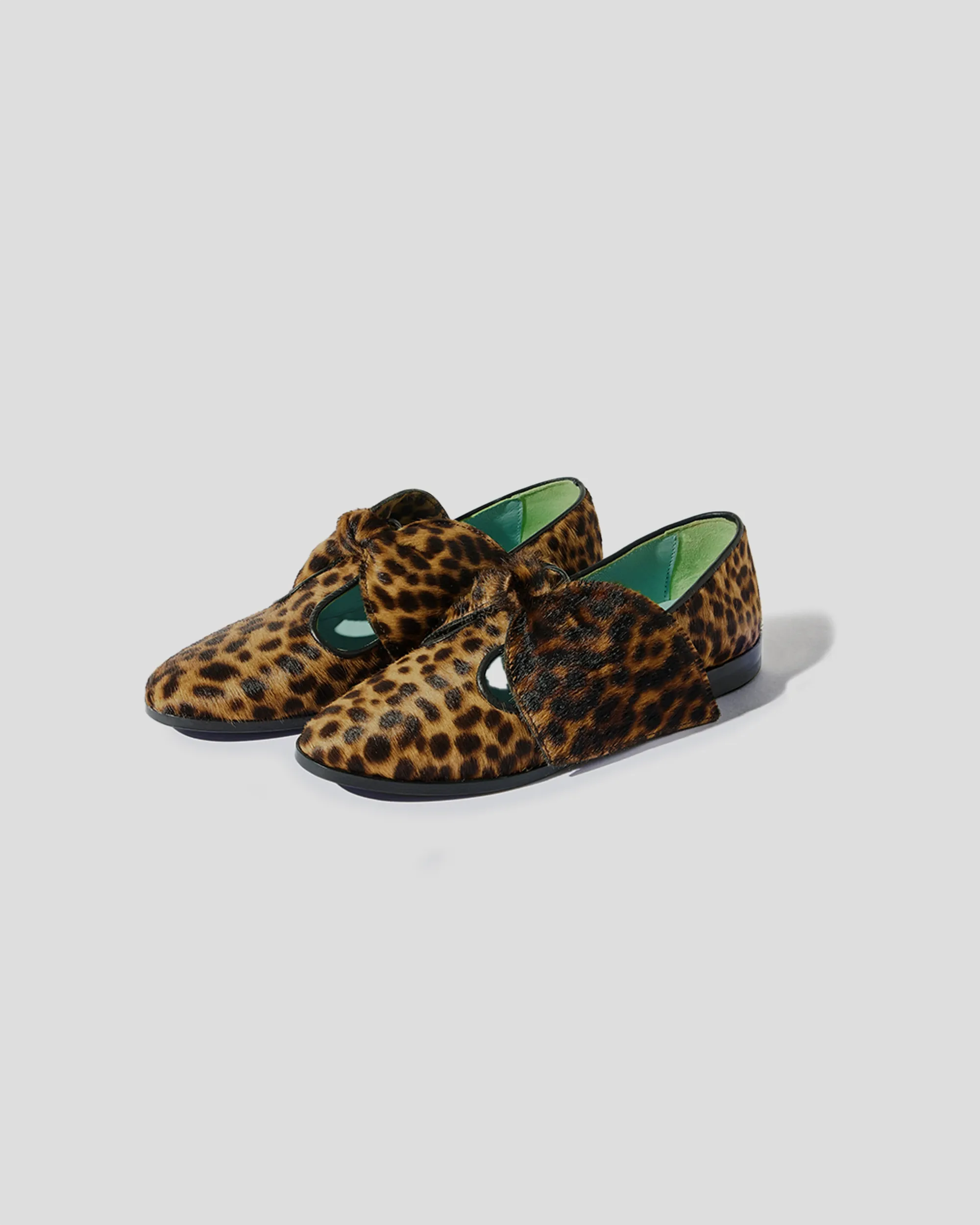 BB Ballerina Shoes in Leopard Printed Leather