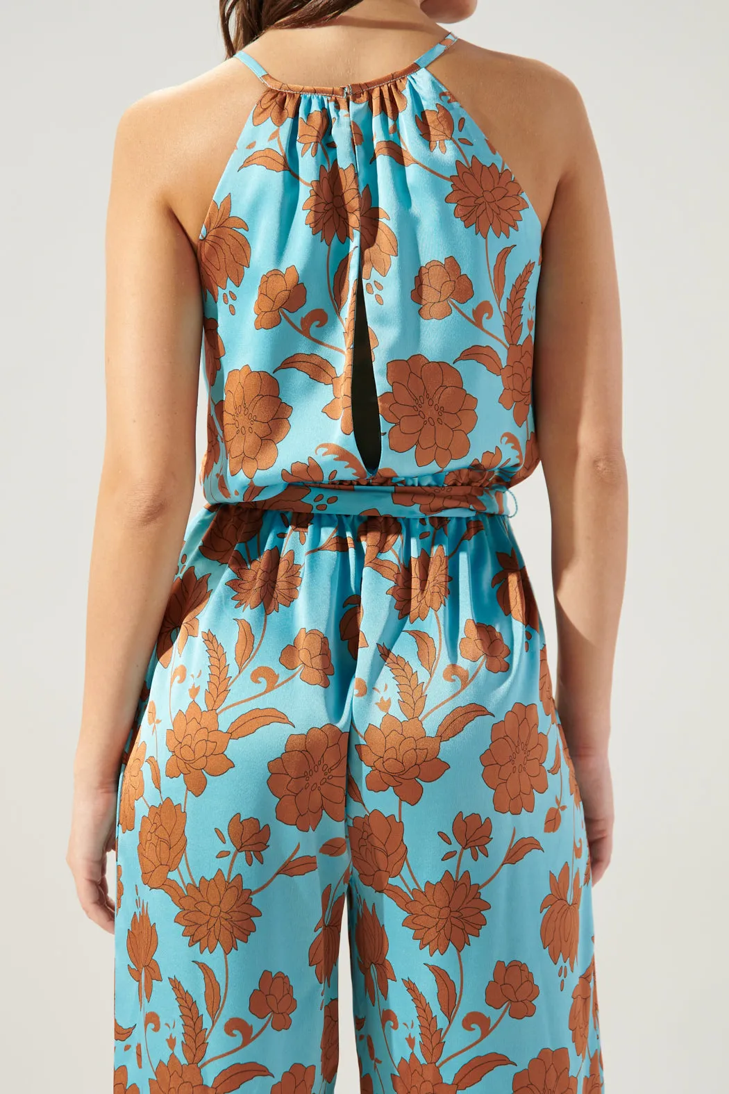 Belmont Floral Lighthearted Trapeze Jumpsuit