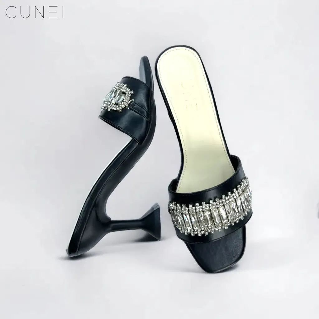 Black Crystal Heels