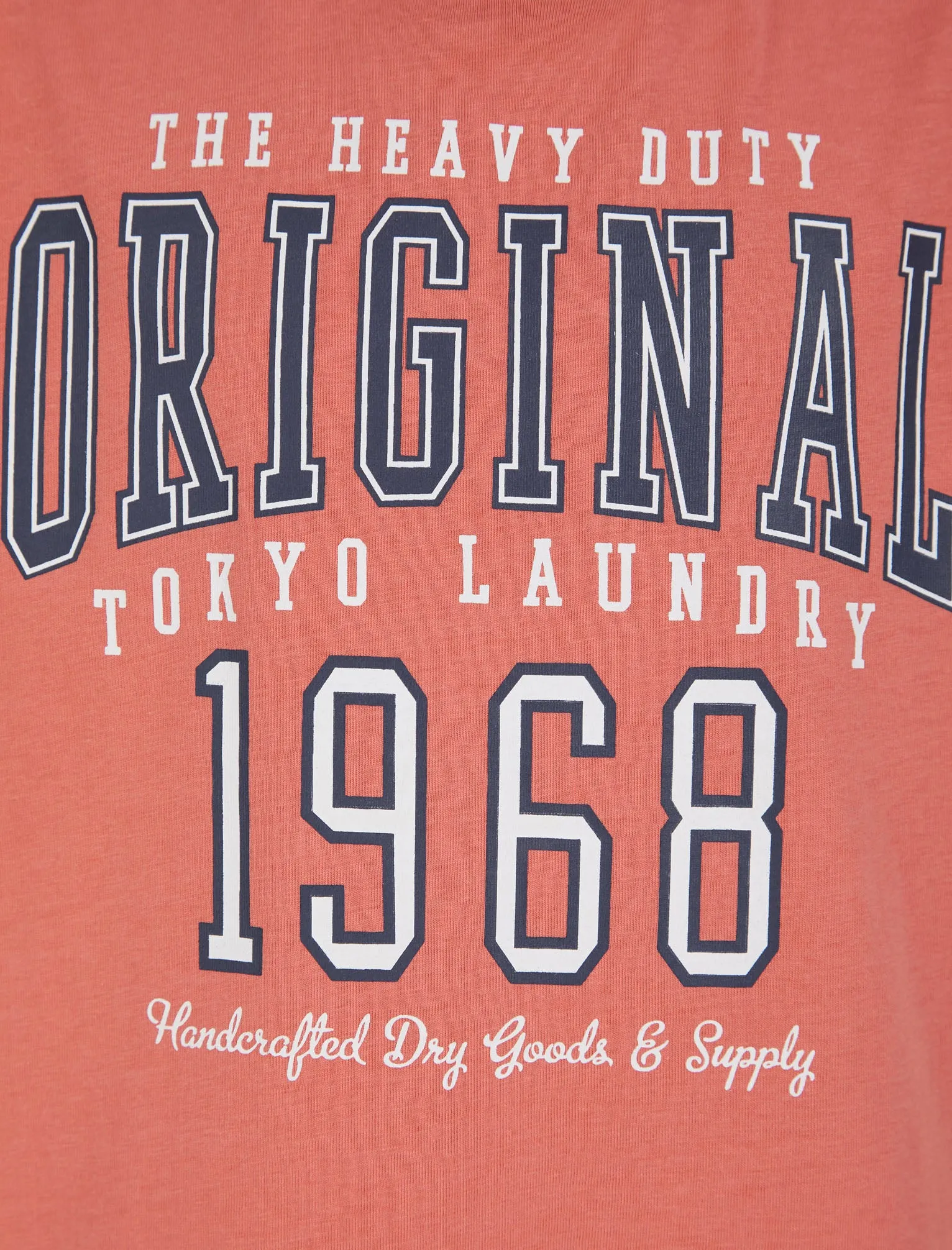 Boys Original 68 Motif Cotton T-Shirt in Faded Peach - Tokyo Laundry Kids