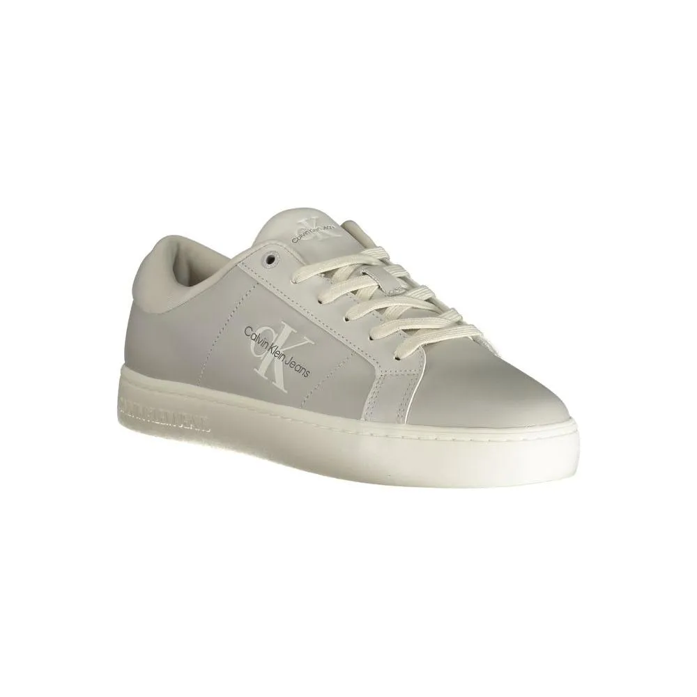 Calvin Klein Gray Leather Mens Sneaker