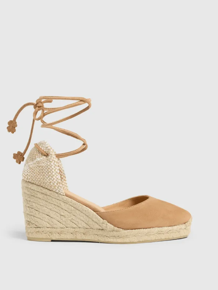 Castaner CARINA/8 Espadrille Wedges In Suede Tostado 021740-2008