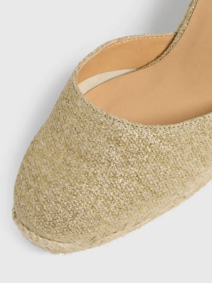 Castaner CARINA/8 Wedge Espadrilles In Light Gold 021767 3004