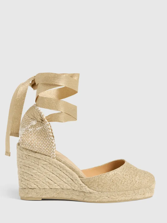 Castaner CARINA/8 Wedge Espadrilles In Light Gold 021767 3004