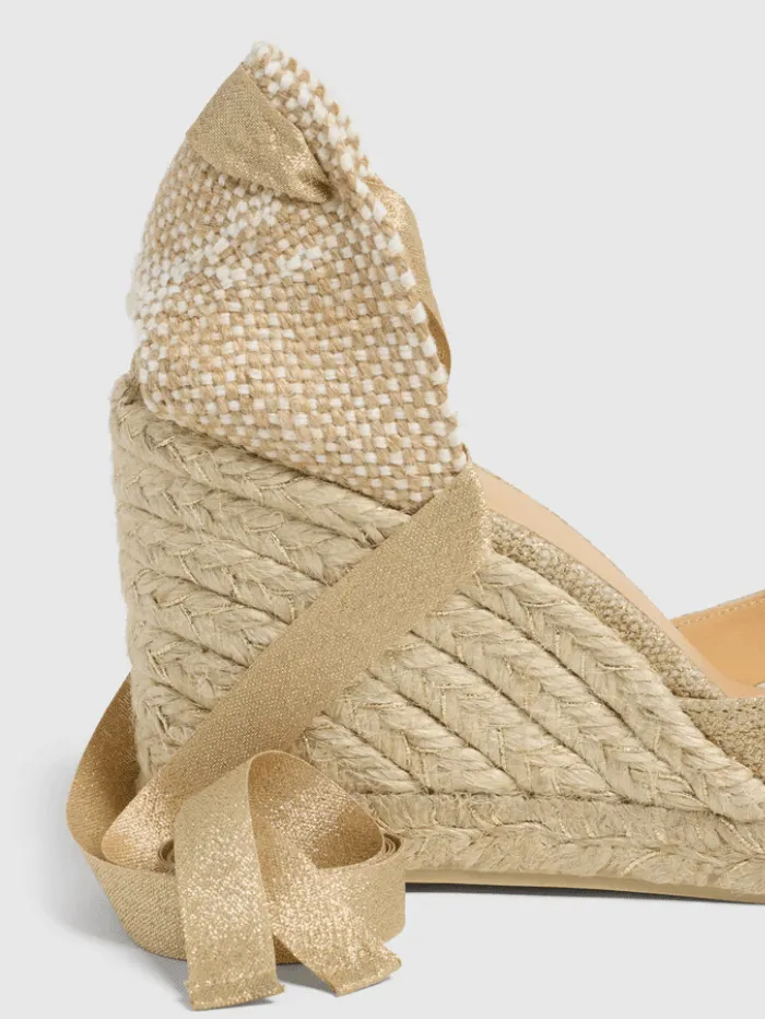 Castaner CARINA/8 Wedge Espadrilles In Light Gold 021767 3004