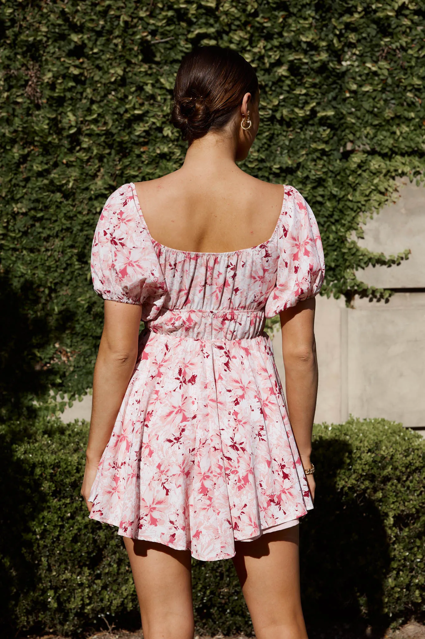 Chasing Sunsets Off-Shoulder Mini Dress Floral Pink