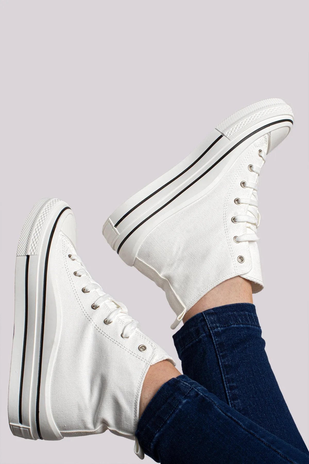 Contrast Canvas High Top Trainer