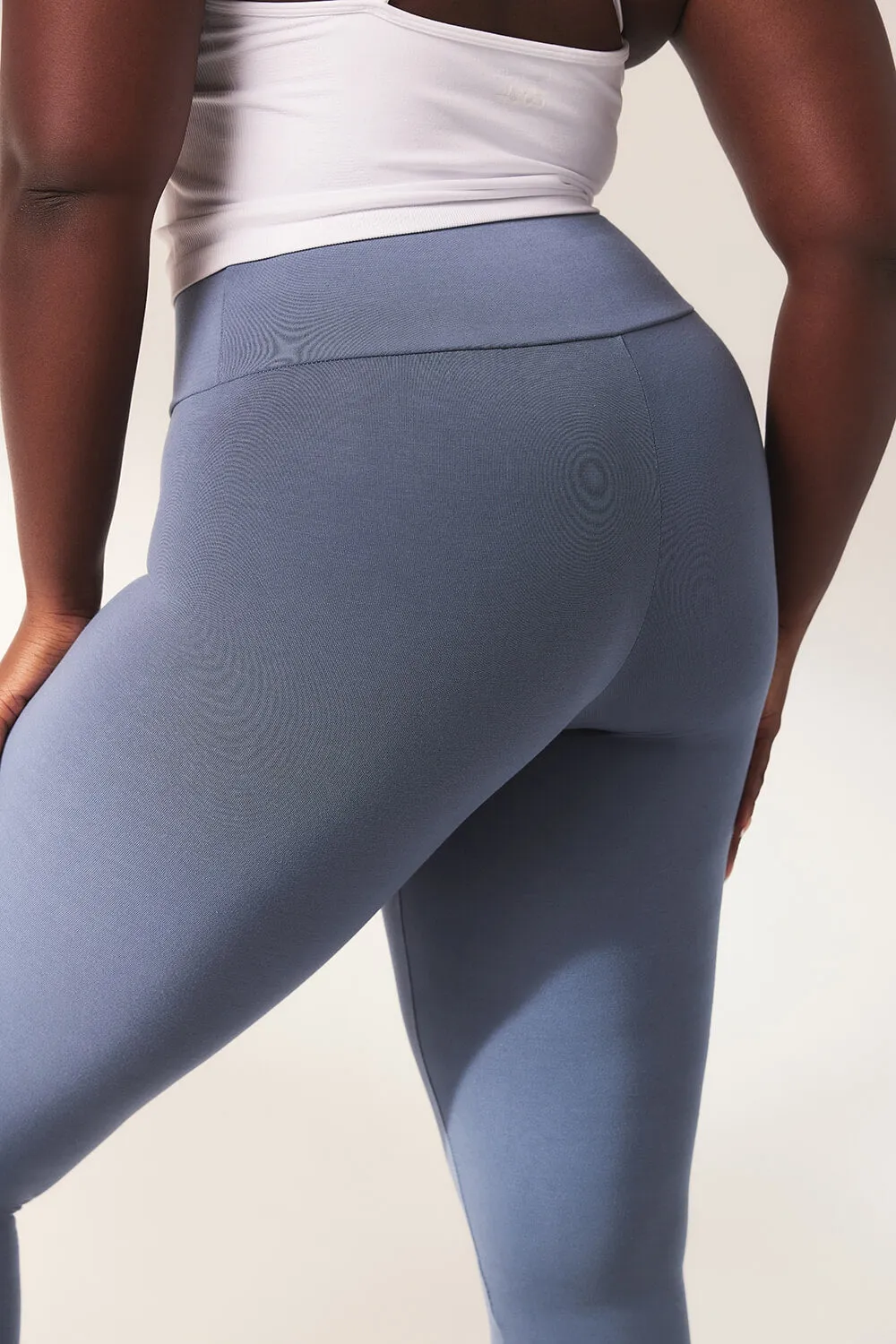 Curve Lightweight Everyday High Waisted Leggings - Steel Blue