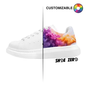 Customizable Vegan Leather Oversized Sneakers (Heightened) Low Top