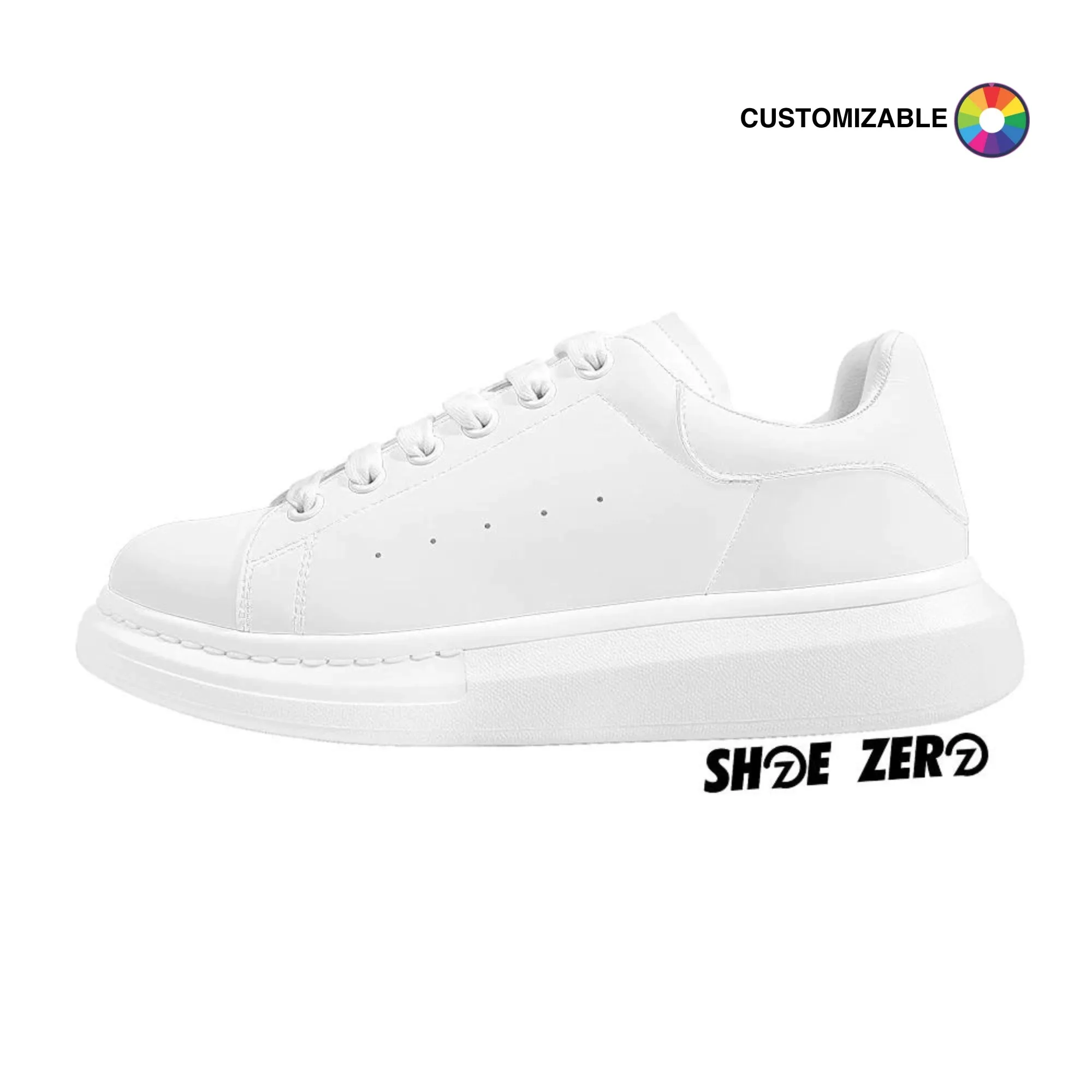 Customizable Vegan Leather Oversized Sneakers (Heightened) Low Top