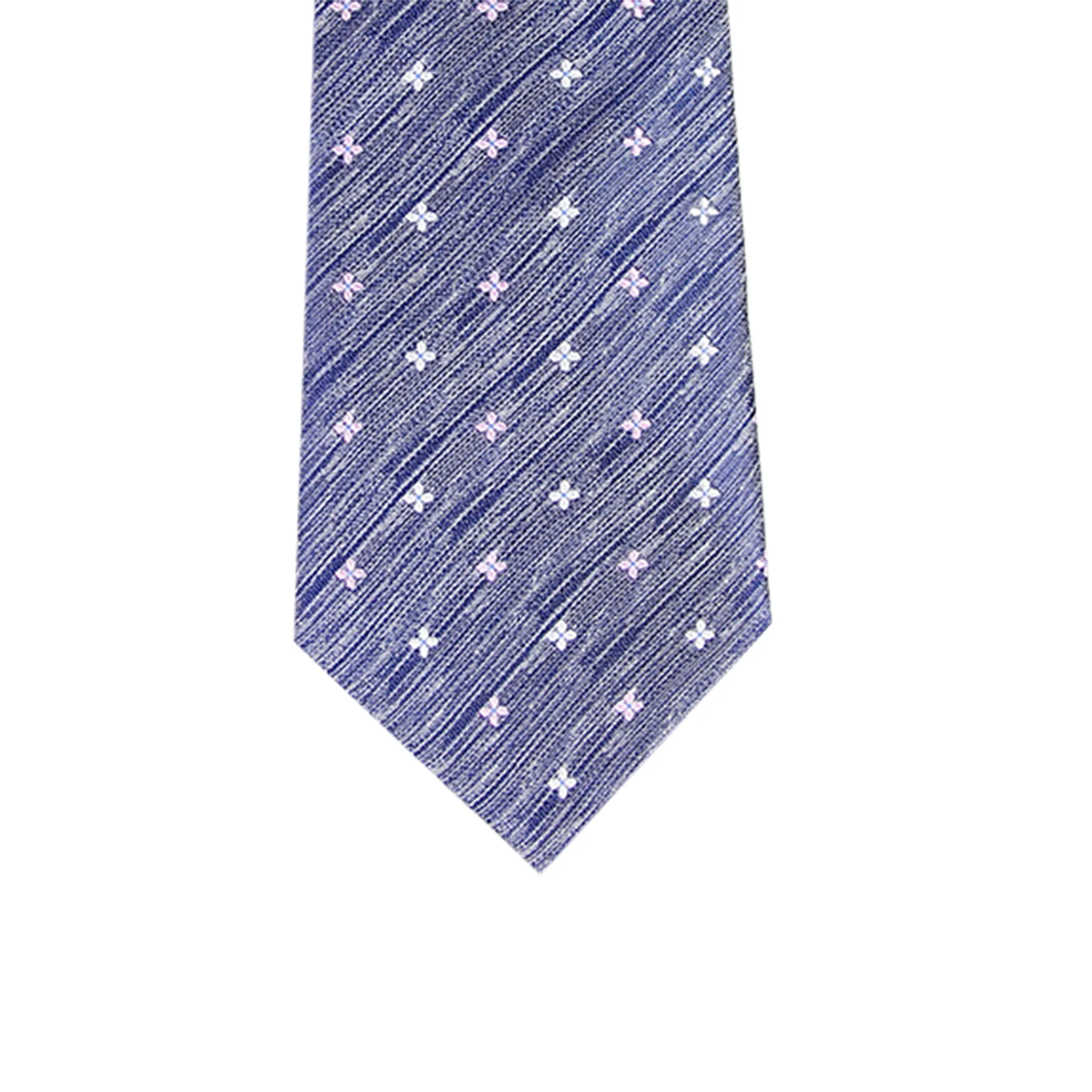 Dartmouth Abstract Silk Tie, Bluish Grey / Lilac / Silver