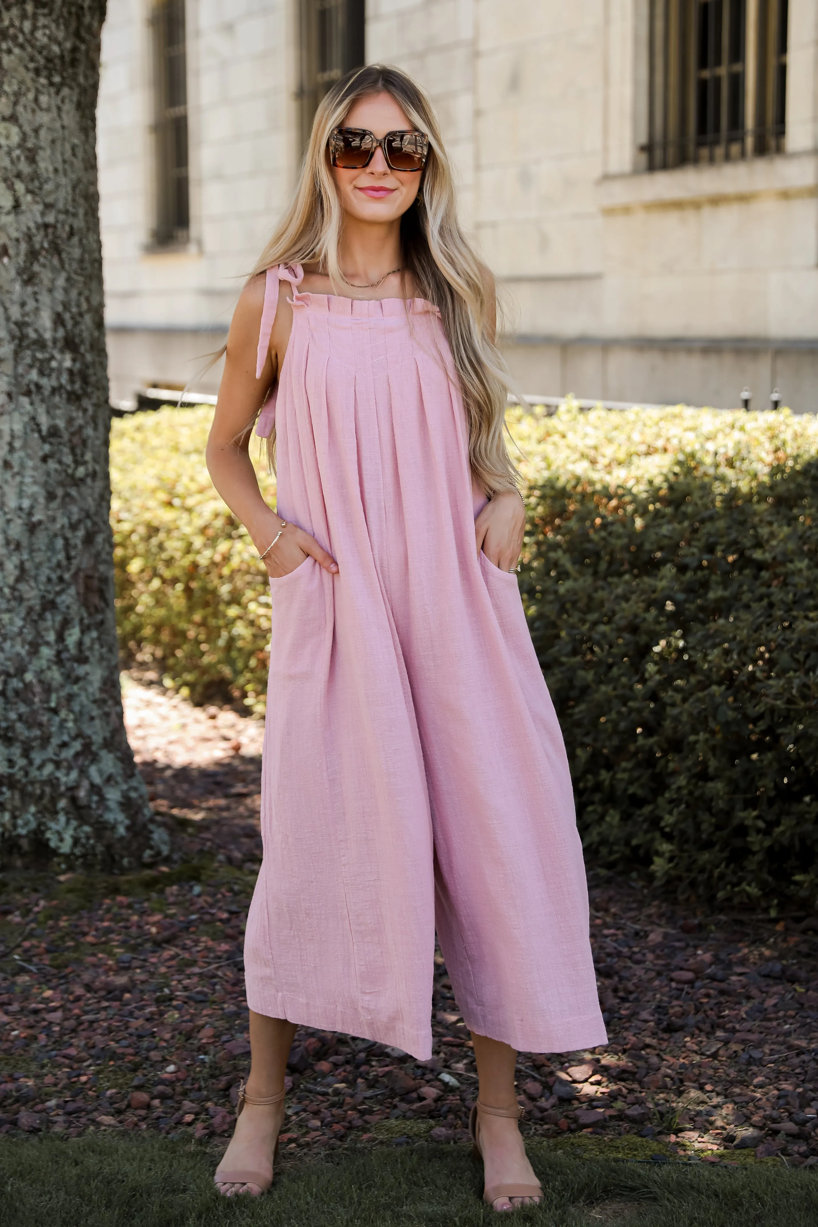 Definitely Lovable Blush Jumpsuit