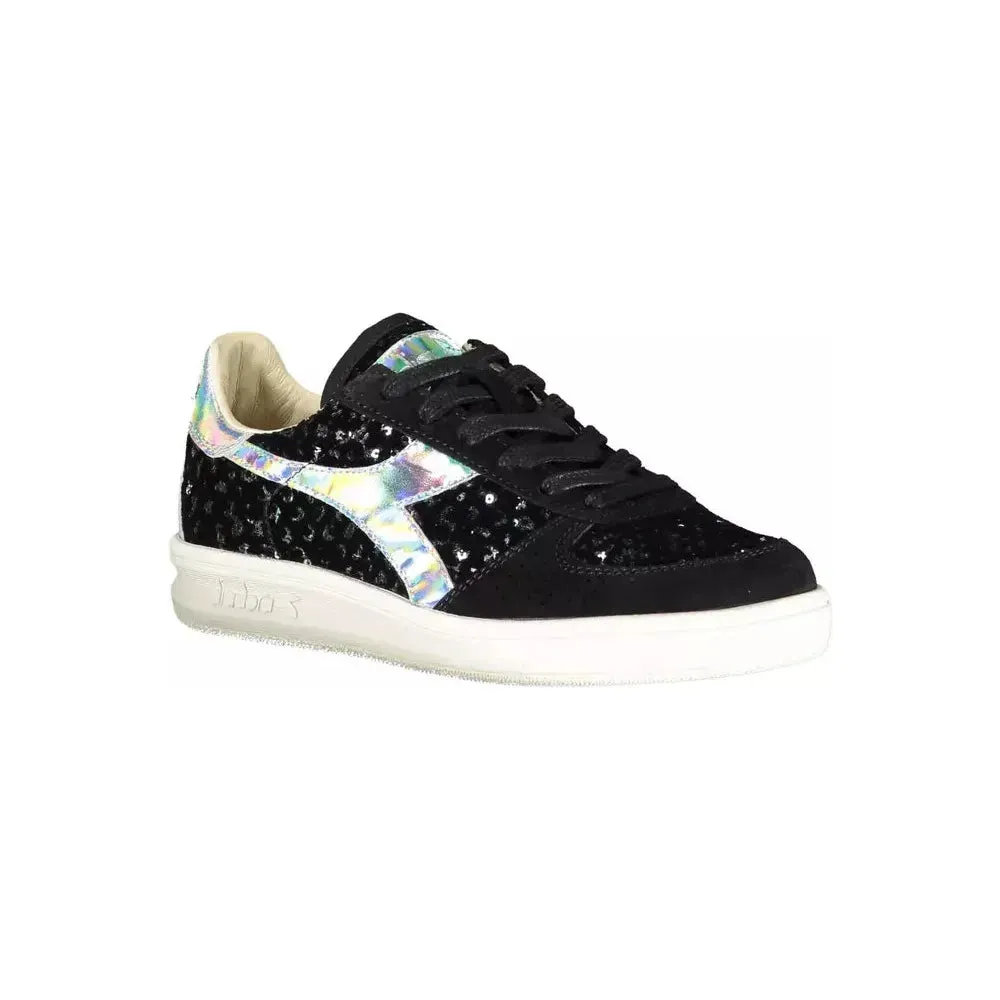 Diadora Black Leather Womens Sneaker