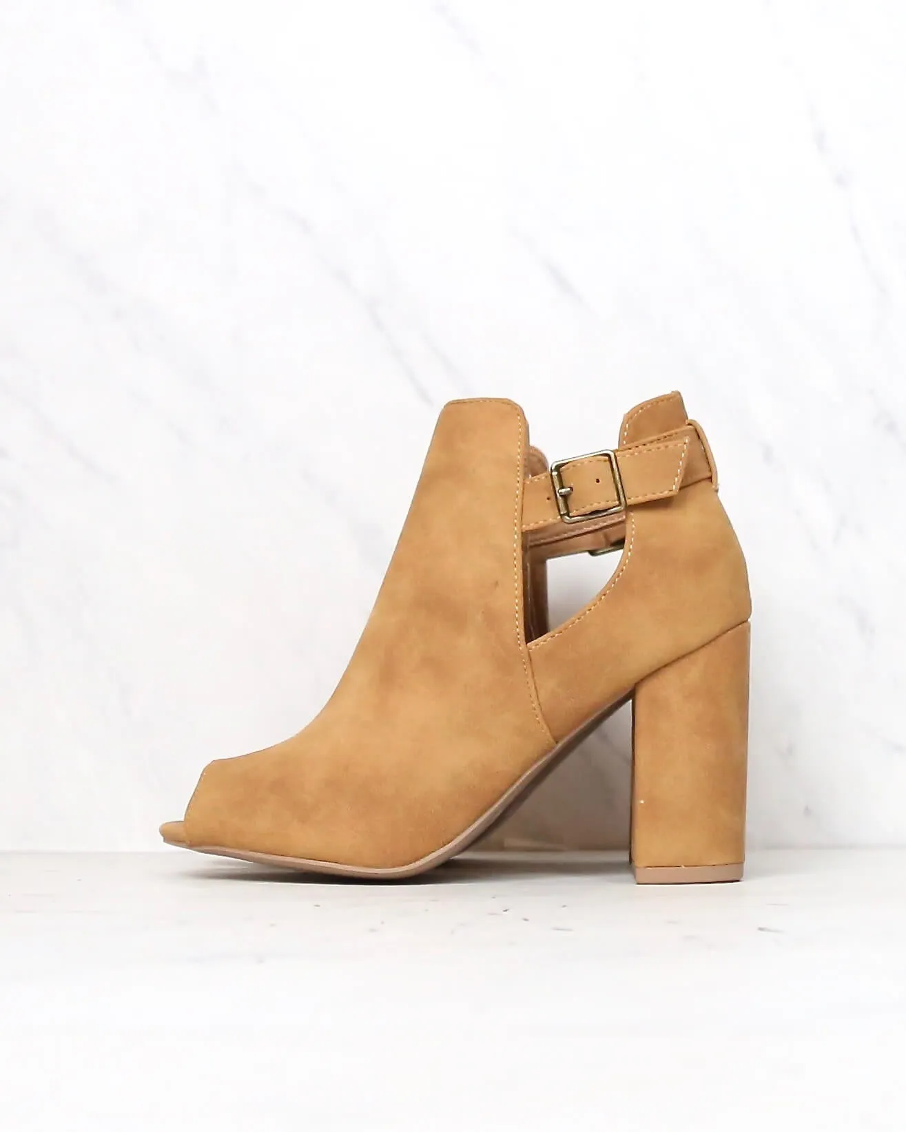 Distressed Peep Toe Booties in More Colors