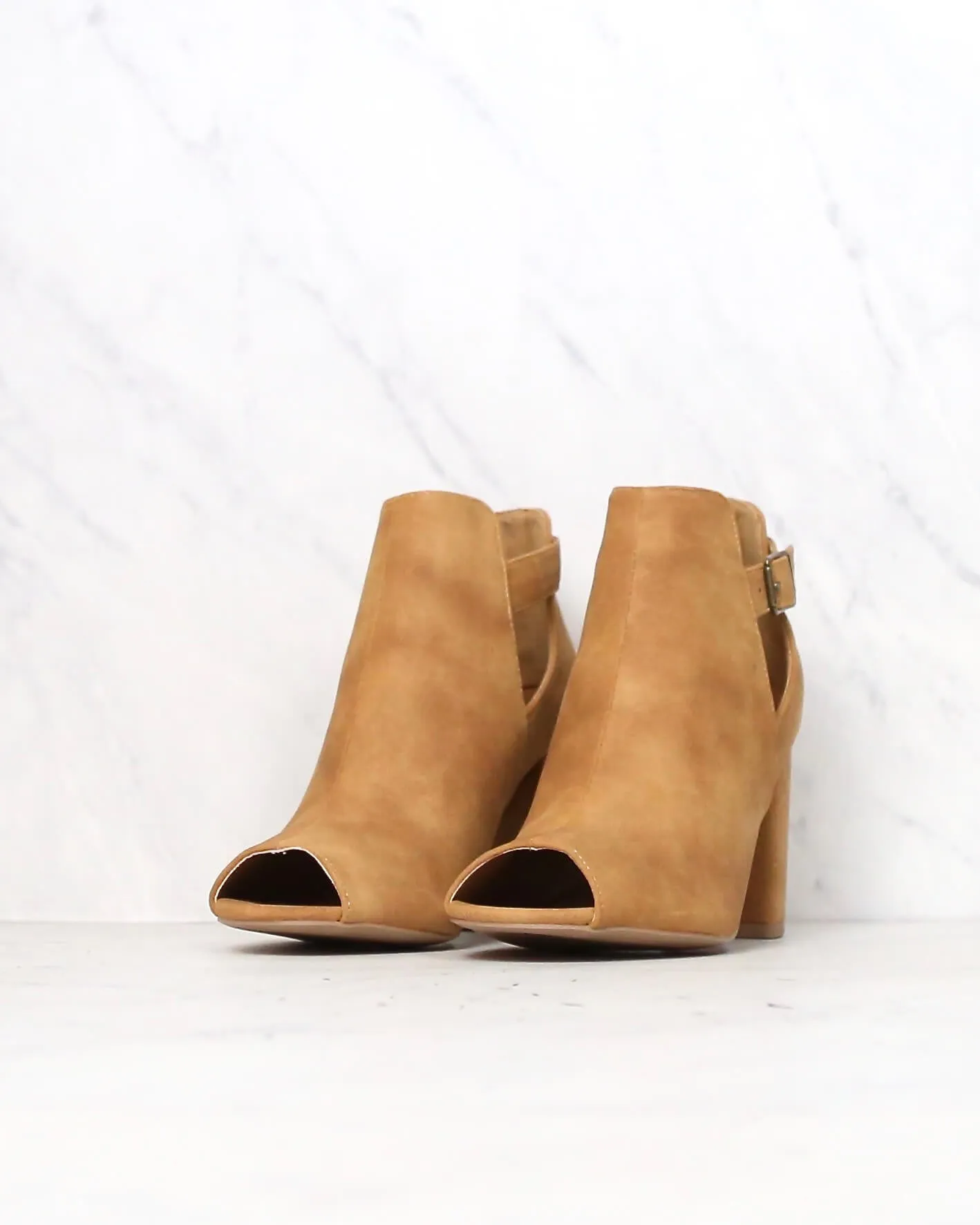 Distressed Peep Toe Booties in More Colors