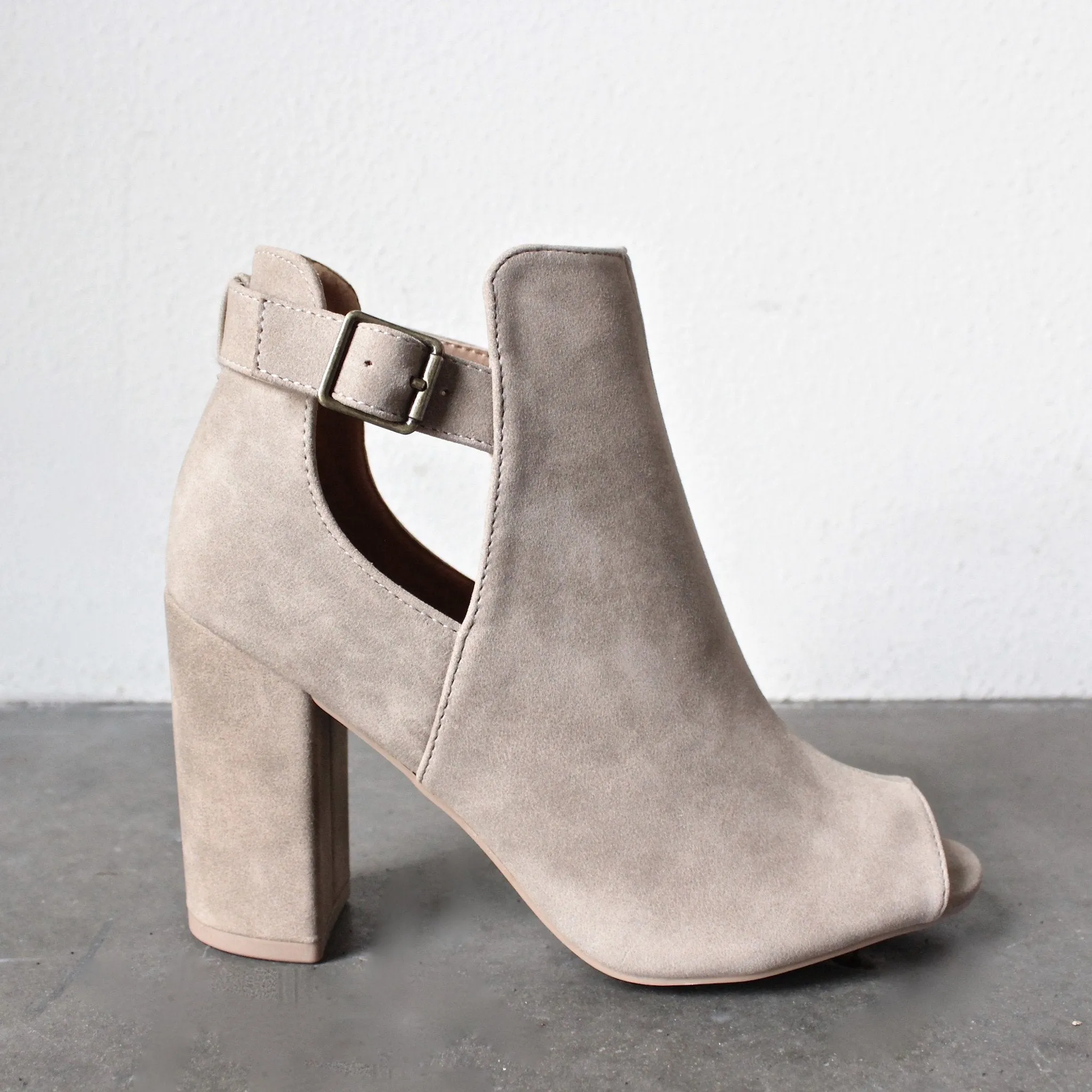 Distressed Peep Toe Booties in More Colors