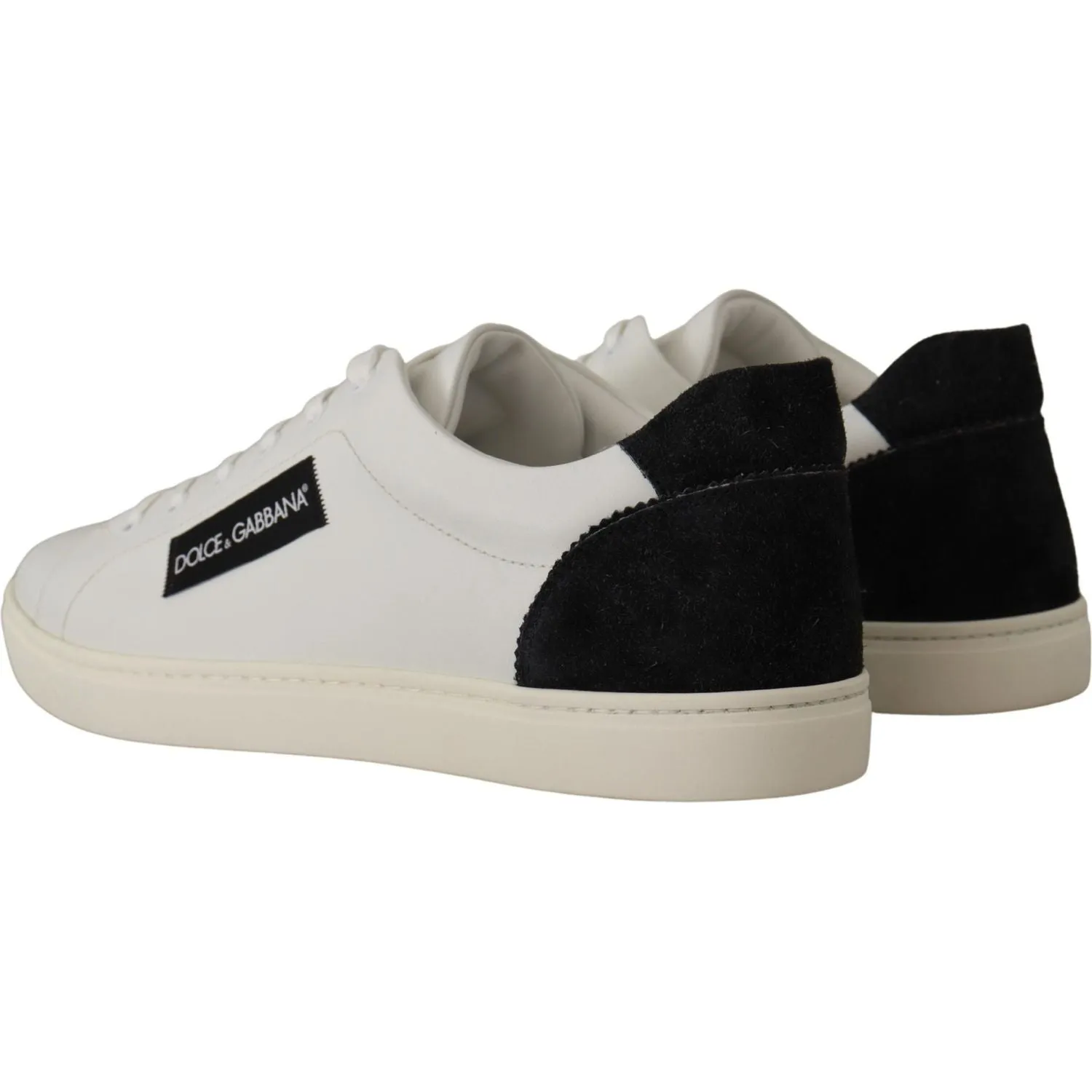 Dolce & Gabbana Elegant White Leather Low Top Sneakers