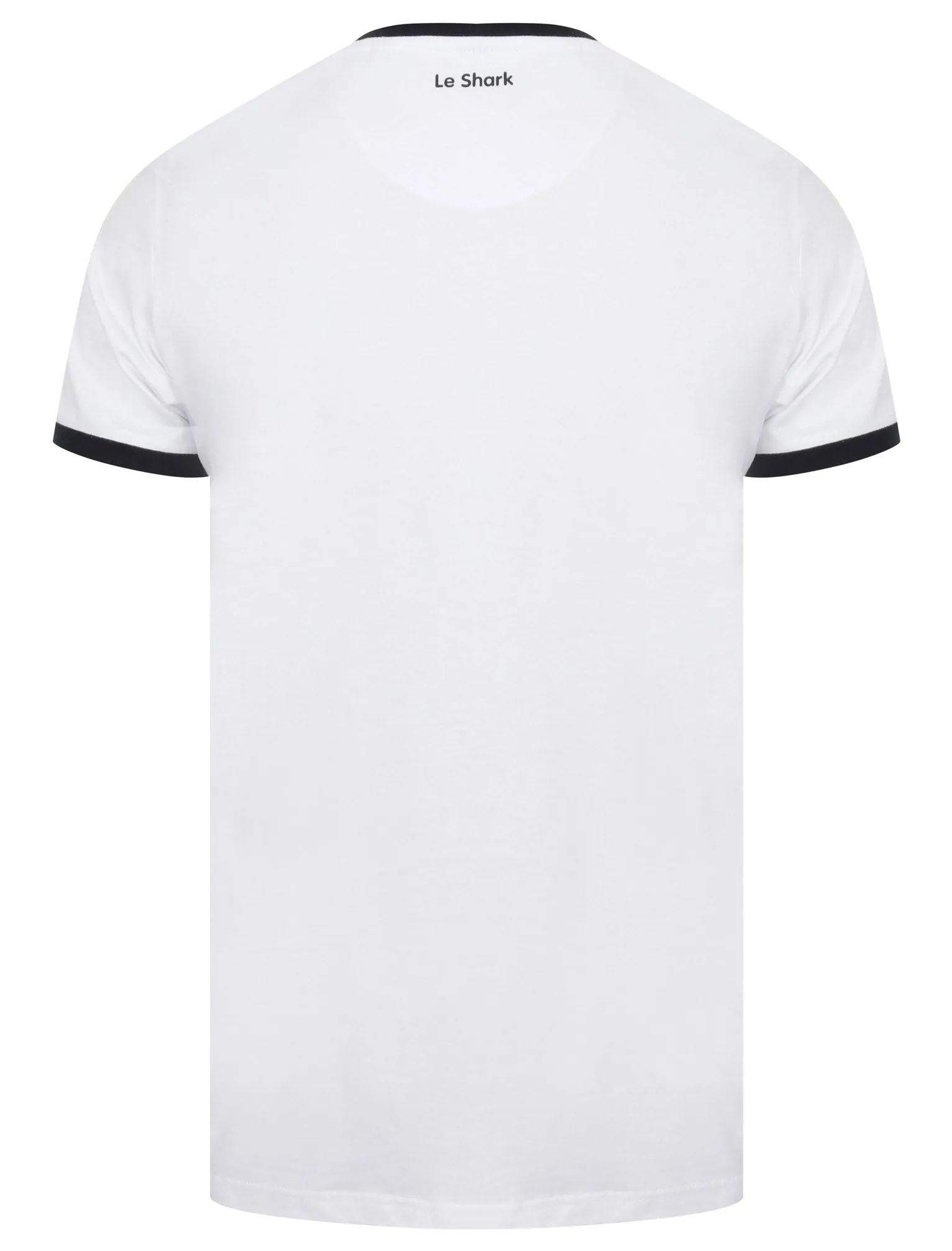 Earl Cotton Jersey Crew Neck Ringer T-Shirt In Bright White - Le Shark