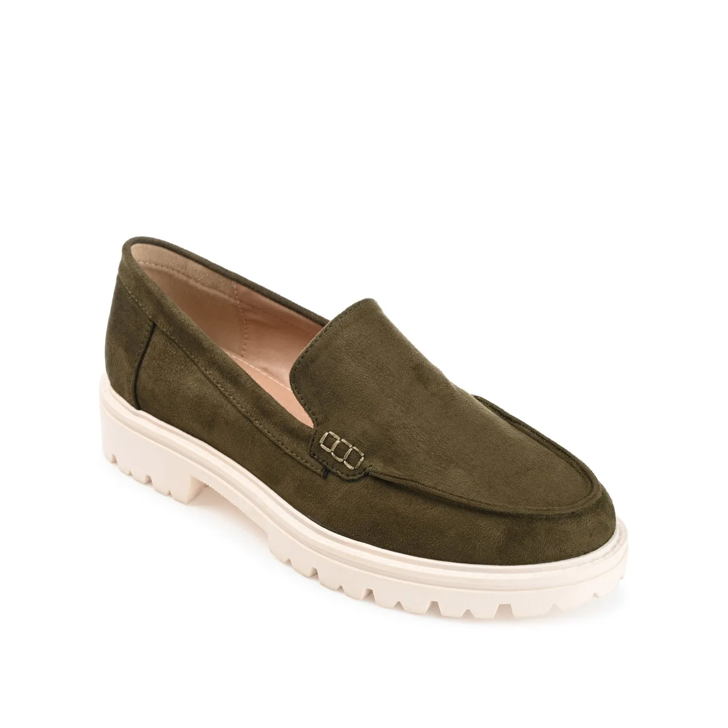 ERIKA FAUX SUEDE LOAFER FLATS IN NARROW