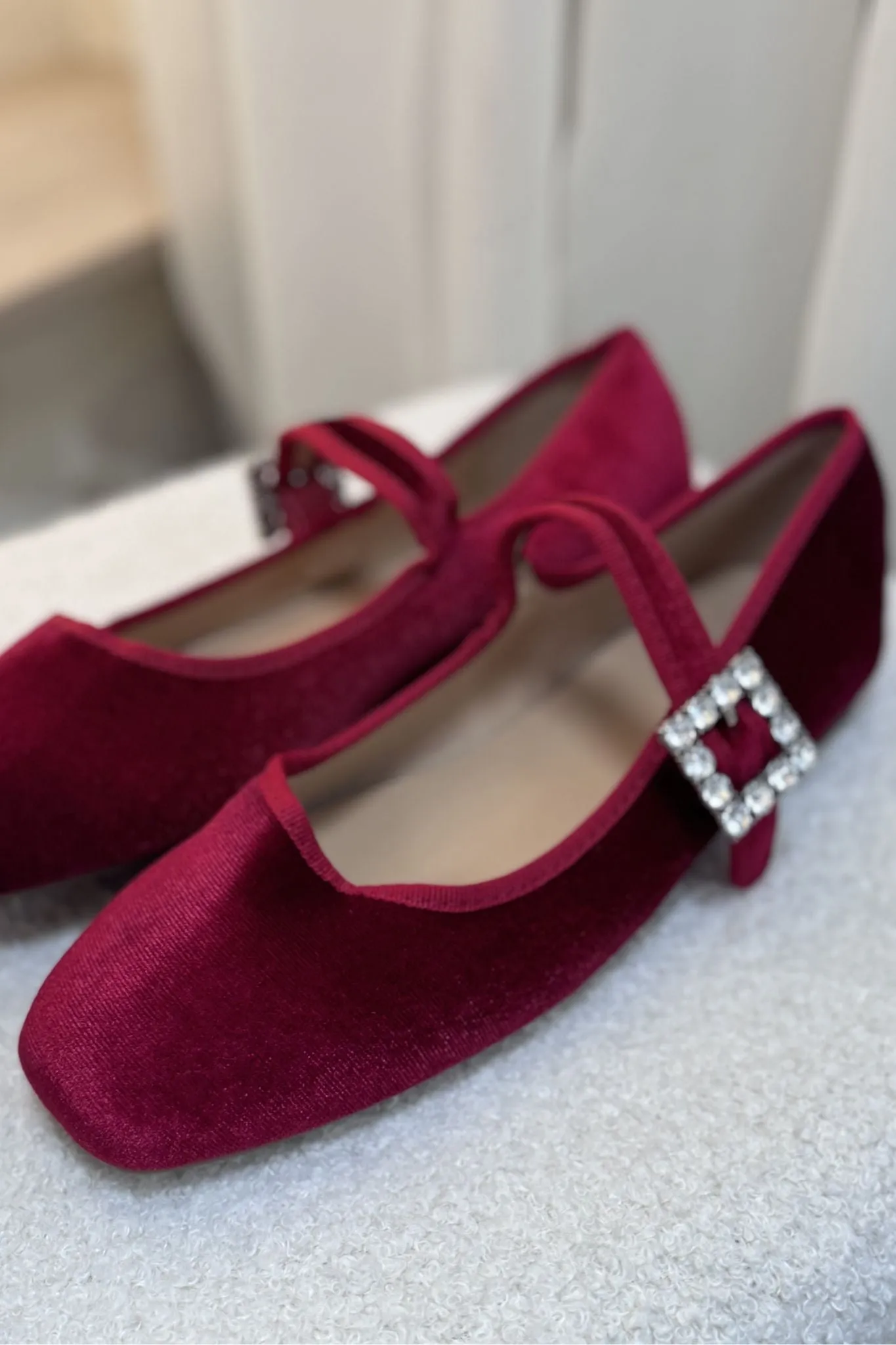 Faith Buckle Flats In Red