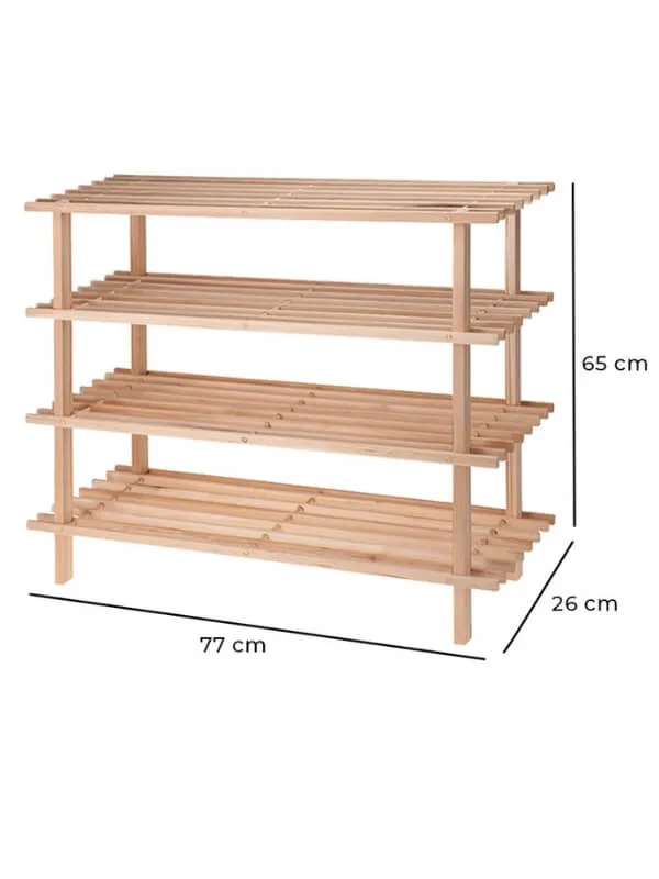 Firwood Shoe Rack - 4 Shelves - Eco-Friendly