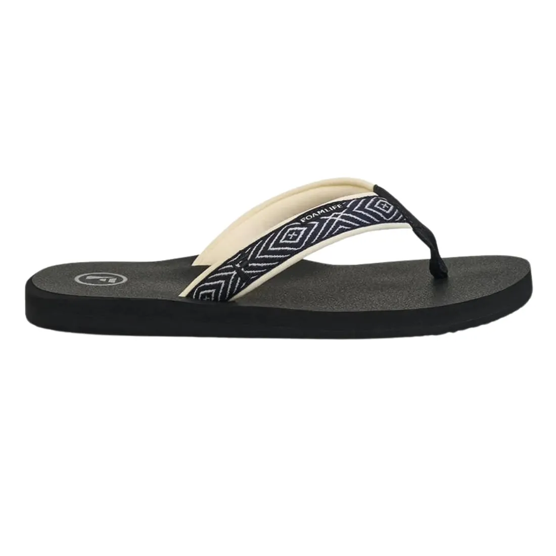 Foamlife Womens Yogi Flip Flop Sandals - Black