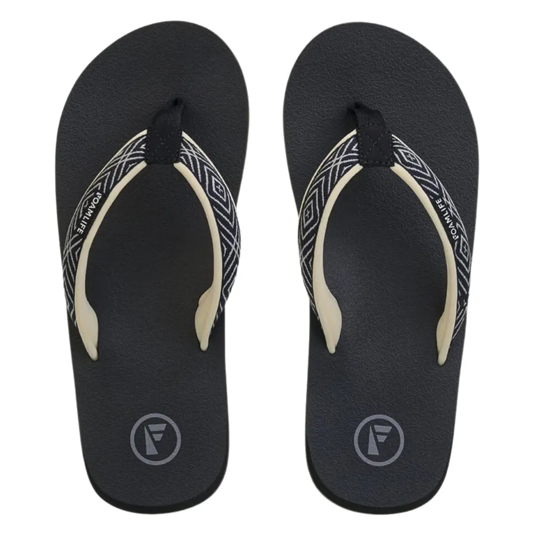 Foamlife Womens Yogi Flip Flop Sandals - Black