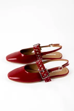 Fruity Slingback Flat, Red PU