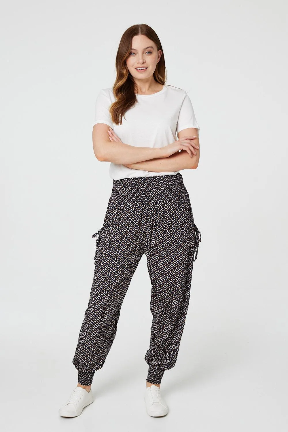 Geo Print Pocket Detail Pants