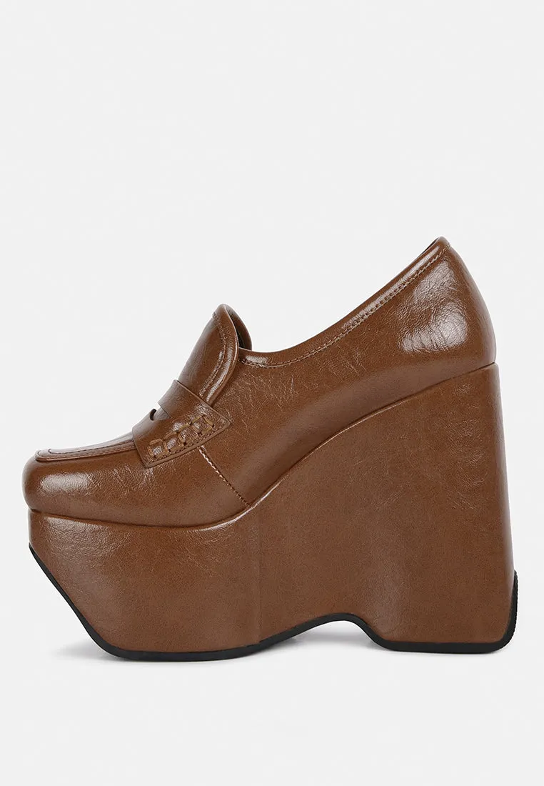 Gilliam High Platform Wedge Loafers