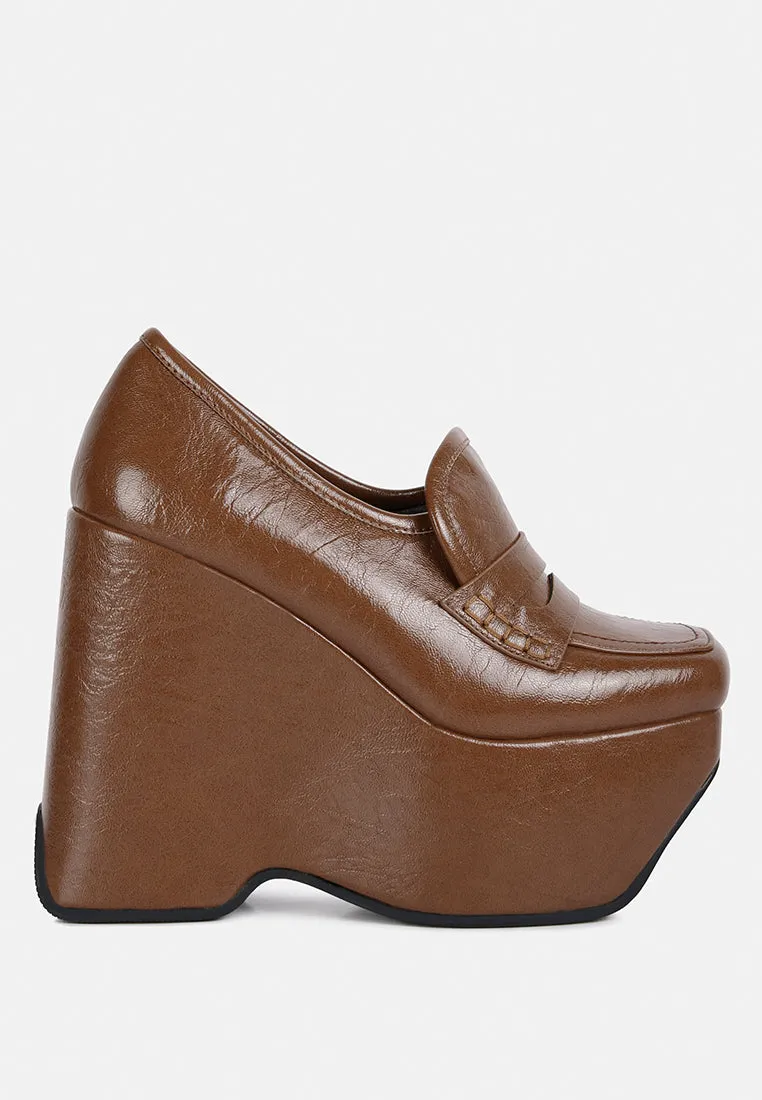 Gilliam High Platform Wedge Loafers