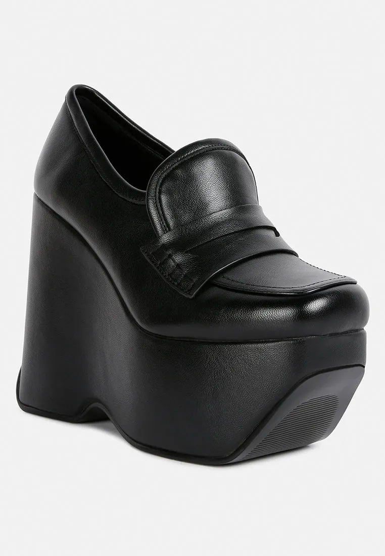 Gilliam High Platform Wedge Loafers