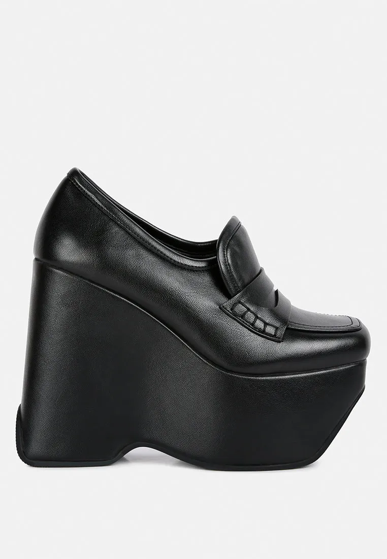 Gilliam High Platform Wedge Loafers