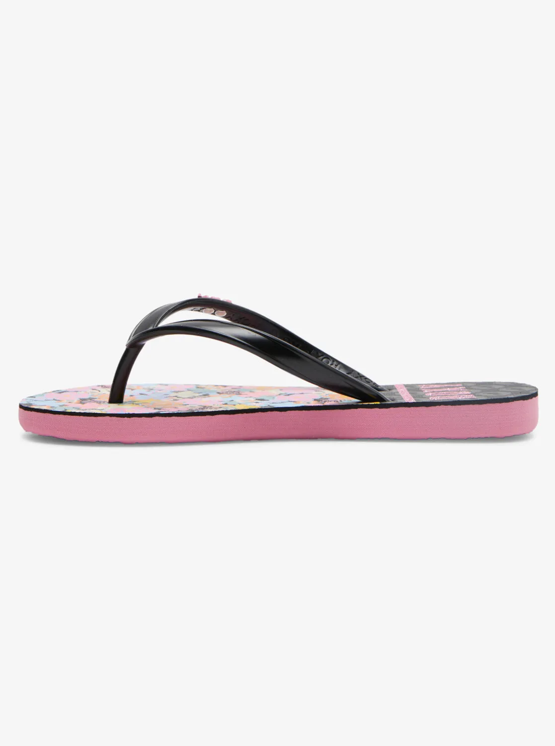 Girls 4-16 Viva Stamp Sandals - Black/Candy Pink