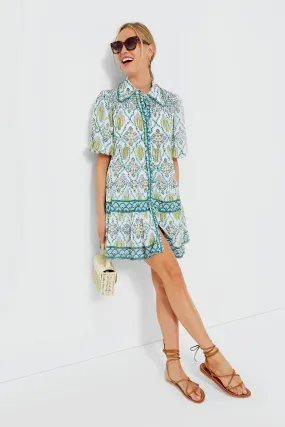 Green Zinnia Shirt Dress